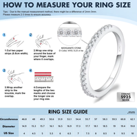 Anillo Apilable de Plata de Ley 925 Chapado en Oro Blanco con Diamante Simulado Moissanite VVS, Joyería, Regalo, Anillos de Boda para Mujer