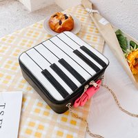 Sac bandoulière carré 2026 personnalisé en forme de clavier de piano, mignon, pour femme, avec chaîne, mini sac à main pour le quotidien