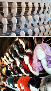 Belle tête <span class=keywords><strong>de</strong></span> mannequin d'affichage à long cou en fibre <span class=keywords><strong>de</strong></span> verre fixée au mur pour perruques - Product Image 4
