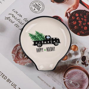 Accessoires de <span class=keywords><strong>cuisine</strong></span> pour la maison Comptoir de cuisinière Décoratif de Noël Céramique Ustensile de <span class=keywords><strong>cuisine</strong></span> Repose-cuillère Porte-cuillère - Product Image 4