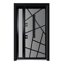 Porte d'entrée principale en acier MDF de style turc résistante aux intempéries, design moderne et simple, anti-rouille