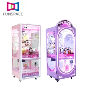 Funspace bebek parkı sikke işletilen Arcade pençe makinesi oyunu oyuncak ev pençeli vinç makine fatura alıcı ile satılık