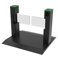 Tourniquet biométrique avec reconnaissance faciale, lecteur de carte RFID, lecteur de code QR, moteur sans balais, portail battant en acier inoxydable, protection IP66