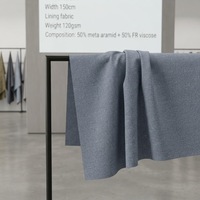 Tissu de doublure, largeur 150 cm, poids 120 g/m², composition 50 % Meta Aramide/50 % Viscose ignifuge