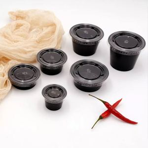Gobelets à condiments noirs de haute qualité pour l'emballage de 0,75 oz, 1 oz, 1,5 oz, vente en gros - Product Image 1