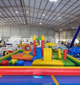 Castillo Inflable Popular Azul, Rojo, Amarillo y Verde para Fiestas, Eventos, Piscina de Pelotas, Parque Acuático, <span class=keywords><strong>Alquiler</strong></span> de Castillo Inflable - Product Image 4