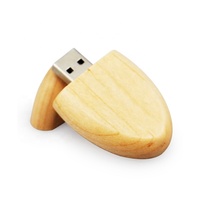Flashdisk Usb Stik Kayu Oval, Logo Kustom Ramah Lingkungan, Usb Flash Drive Bentuk Elips