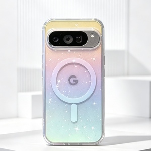 Étui magnétique personnalisé avec logo brillant pour Google Pixel 10 Pro XL, transparent, antichoc, avec bordure, vente en gros, fabricant de housses de téléphone - Product Image 2