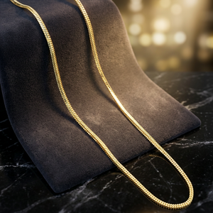 Collar de Cadena de Serpiente o Espiga Chapado en Oro de 14K, 18K, 24K al por Mayor, Collares de Moda, Diseño Moderno de Cadena de Oro - Product Image 5