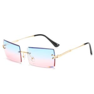 Sunglasses Wholesale Oversized square Trimming Metal <strong>Frame</strong> Rimless Eyewear <strong>Funky</strong> Style Groovy Sunglasses - Product Image 5