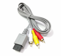 Câble AV RCA pour console de jeu Wii, ligne composite audio-vidéo, adaptateur de prise plaqué or en plastique, câble HD en plastique pour manette de jeu