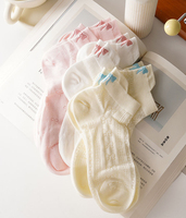 Chaussettes courtes d'été pour femmes, fines, style coréen et japonais, mignonnes, en maille respirante, blanches