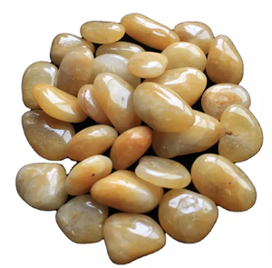 Piedra de río Natural decorativa, Guijarro amarillo muy pulido, para paisajismo, barato - Product Image 2