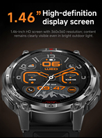 Jam Tangan Pintar GPS HT53 1.46" Altimeter Barometer Senter Kompas 650mAh 100+ Mode Olahraga Tahan Air IP68 untuk Aktivitas Luar Ruangan