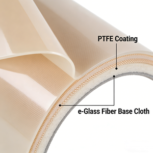 Tissu en <span class=keywords><strong>fibre</strong></span> de verre haute température pour <span class=keywords><strong>la</strong></span> cuisson, résistant à l'huile, en E-Glass, tissage uni, antiadhésif, enduit de PTFE, pour l'industrie alimentaire - Product Image 2