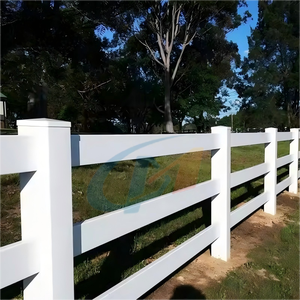 Vente en gros de garde-corps de chantier en PVC tendance panneau de clôture de ferme équestre en vinyle pour jardin <span class=keywords><strong>villa</strong></span> ranch - Product Image 2