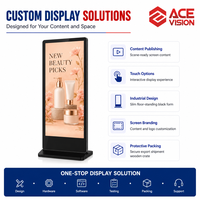 ACEVISION Kios Pintar Dalam Ruangan Layar LCD Vertikal untuk Iklan, Totem Digital Signage Layar Sentuh Berdiri di Lantai