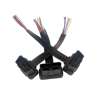 Connecteur OBD-II OBD2 16 broches pour voiture vers câble de diagnostic plat à extrémité ouverte 0.5m