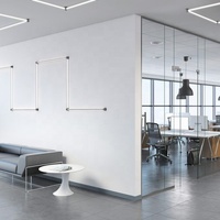 Lumière linéaire pour projet/bureau/magasin/hôtel IP20 personnaliser forme de cube mise en page personnalisée taille 3d design plafonnier LED lumière linéaire