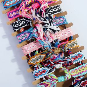 Nepalese Ethnic Style Bohemian Geometric Pattern Hand Woven Friendship Bracelets 12Pcs Set - Product Image 4