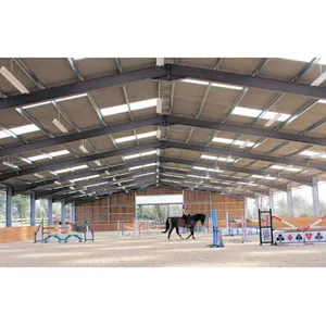 prefab indoor metal free span light steel structure frame horse riding arena hall building