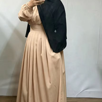 Abaya islamique élégante et modeste R-868 pour femmes, longueur cheville, manches longues, respirante, pour les fêtes et le quotidien, pour le Ramadan/Eid