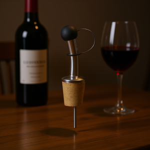 Vertedor de Botellas con Tapón de Corcho, Boquilla Metálica, Accesorio para Botellas de Vino - Product Image 3