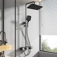Ensemble de douche numérique chaud et froid Unmetal avec affichage, pommeau de pluie, douchette à main, lumière d'ambiance, pistolet de pulvérisation, design fin, vente directe d'usine en gros
