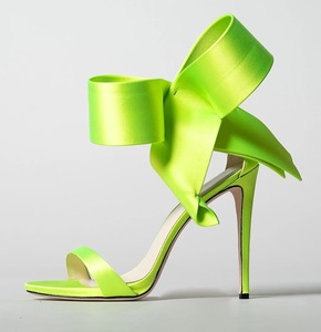 Escarpins à talon aiguille à bout ouvert avec grand nœud et bride à boucle, pour femme, mode, soirée, mariage - Product Image 4