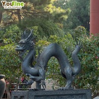 Fontaine d'eau de dragon chinois de grande taille Statues grandeur nature en bronze pour l'extérieur