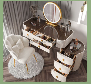 Bàn trang điểm mới cho bàn trang điểm đặt tủ quần áo Led Gương ánh sáng bàn trang điểm hiện đại với gương tăng cường vẻ đẹp phòng ngủ nhà - Product Image 4