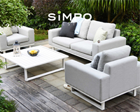 SIMPOLIFESTYLE Mobilier d'extérieur haut de gamme pour complexes ETHOS Chaise longue de luxe pour terrasse, jardin, hôtel, en aluminium et tissu, pour salon et salle à manger