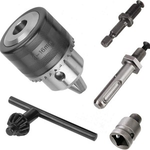 Three Jaw Drill Chuck 3-16mm For Drilling Machine With Key Wrench And Adapter - Product Image 1