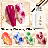 Gel Blooming pour Ongles MANZILIN 12ml, Gel Polish Transparent UV LED Effet Aquarelle pour Salon de Manucure et DIY à Domicile
