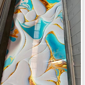 Plaque <span class=keywords><strong>PVC</strong></span> UV Effet Marbre Écologique, Imperméable, Ignifuge, Design Moderne pour Décoration Murale de Hall et Chambre - Product Image 1
