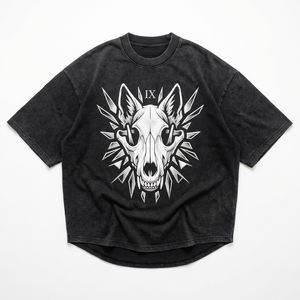 T-Shirt Oversize Personalizzata con Grafica per <span class=keywords><strong>Uomo</strong></span>, 280GSM Cotone Pesante, Lavaggio Acido, Spalle Scese, Stile Streetwear, Vendita all'Ingrosso OEM - Product Image 1