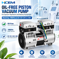 Pompe à vide à piston sans huile conçue pour les aspirateurs de mucosités et les équipements de beauté, atteignant -98 kPa sur alimentation CC 12 V, 24 V ou 48 V