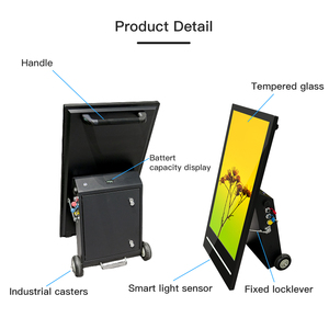 Ngoài trời di chuyển một phong cách Board Poster Battery Powered 43 inch <span class=keywords><strong>LCD</strong></span> xách tay kỹ thuật số biển Ngoài trời quảng cáo thương mại hiển thị - Product Image 4