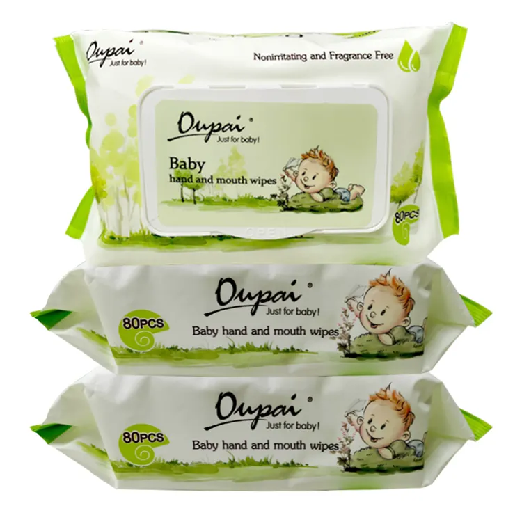 Toallitas húmedas personalizadas OEM para bebés, toallitas húmedas de agua orgánicas naturales, para la boca, 80 Uds.