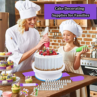 Kit de décoration de gâteau 492 pièces avec 4 moules à charnière outils de décoration de plateau tournant pour les débutants