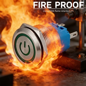 Interruttore a pulsante <span class=keywords><strong>Jinxing</strong></span> 2026 da 12mm-22mm, a ritenuta o momentaneo, illuminato, impermeabile IP65, 1NO - Product Image 5