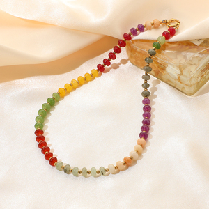 Handmade Natural Stone Beaded Choker <strong>Necklace</strong> for Women <strong>Boho</strong> Colorful Beads Bracelet <strong>Necklace</strong> Summer Beach Jewelry Gift - Product Image 3