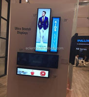 Pantalla de borde de estante de barra ultra ancha Pantalla Lcd estirada Estante inteligente Publicidad de supermercado con software Cms o Android