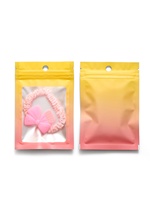 Petit sac à zip-lock étanche à l'eau emballage cadeau sac en mylar pochette en aluminium mat coloré avec fenêtre transparente