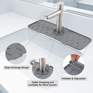 Wholesale Kitchen Silicone Faucet Water Catcher Mat Sink <b>Draining</b> Pad Faucet Absorbent Mat Sink Splash <b>Guard</b> Silicone Faucet Mat - Product Image 2