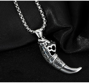 Chất lượng cao xu hướng người đàn ông bạc mạ đen chuỗi hip hop phong cách Wolf răng Thống Trị Vòng cổ - Product Image 2