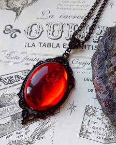 Collar <span class=keywords><strong>de</strong></span> Cristal Rojo Estilo Gótico Vintage 2026 con Colgante <span class=keywords><strong>de</strong></span> Piedra Preciosa Roja y Morada Plateada, Joyería <span class=keywords><strong>de</strong></span> Moda para Mujeres y Hombres, Regalos - Product Image 3