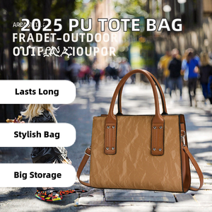 Sac fourre-tout décontracté polyvalent grande capacité 2025 – Sac à main durable en PU avec fermeture éclair, imperméable et très tendance - Product Image 2