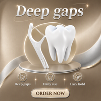 OEM 2X Twin Line Bâtons de fil dentaire sans déchiquetage Cure-dents Bâtonnets de fil dentaire saveur menthe avec fil dentaire double brin