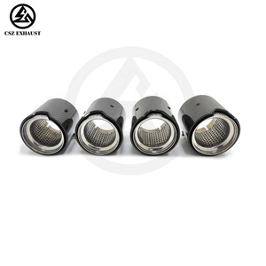 Puntas de escape de calidad CSZ para modelos <span class=keywords><strong>BMW</strong></span> rendimiento M patrón carcasa de fibra de carbono acero inoxidable 304 tubo de escape universal - Product Image 2